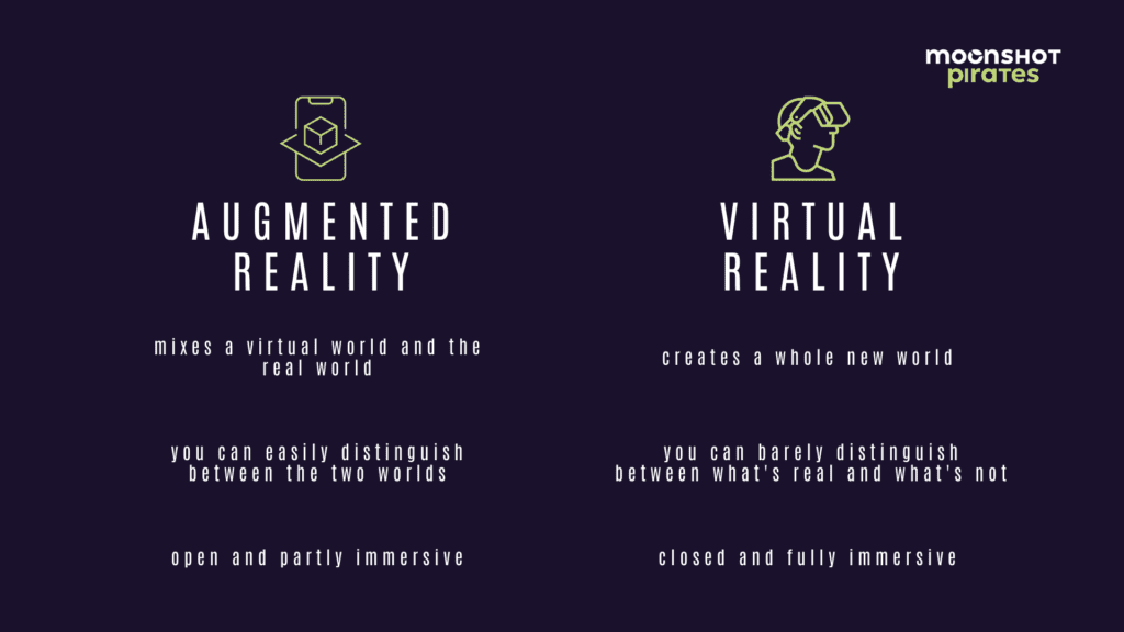 difference between virtual and augmented reality